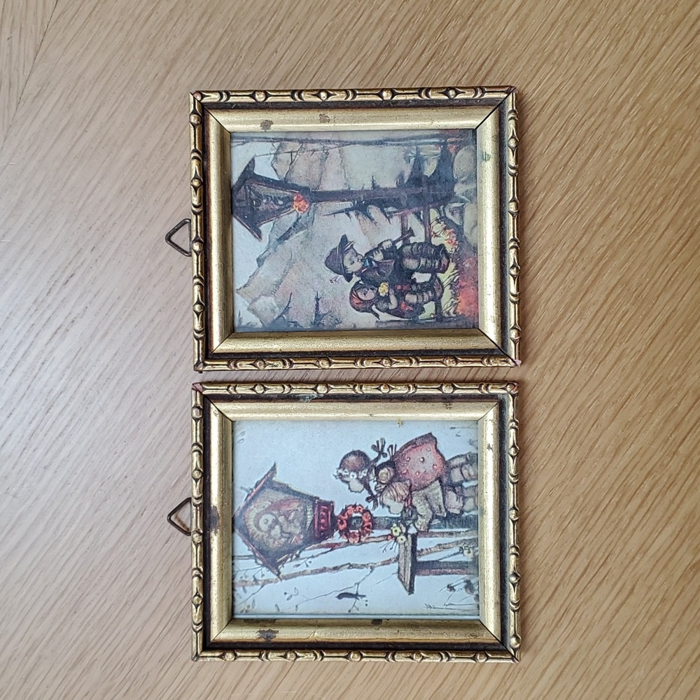 Vintage Hummel miniature framed prints